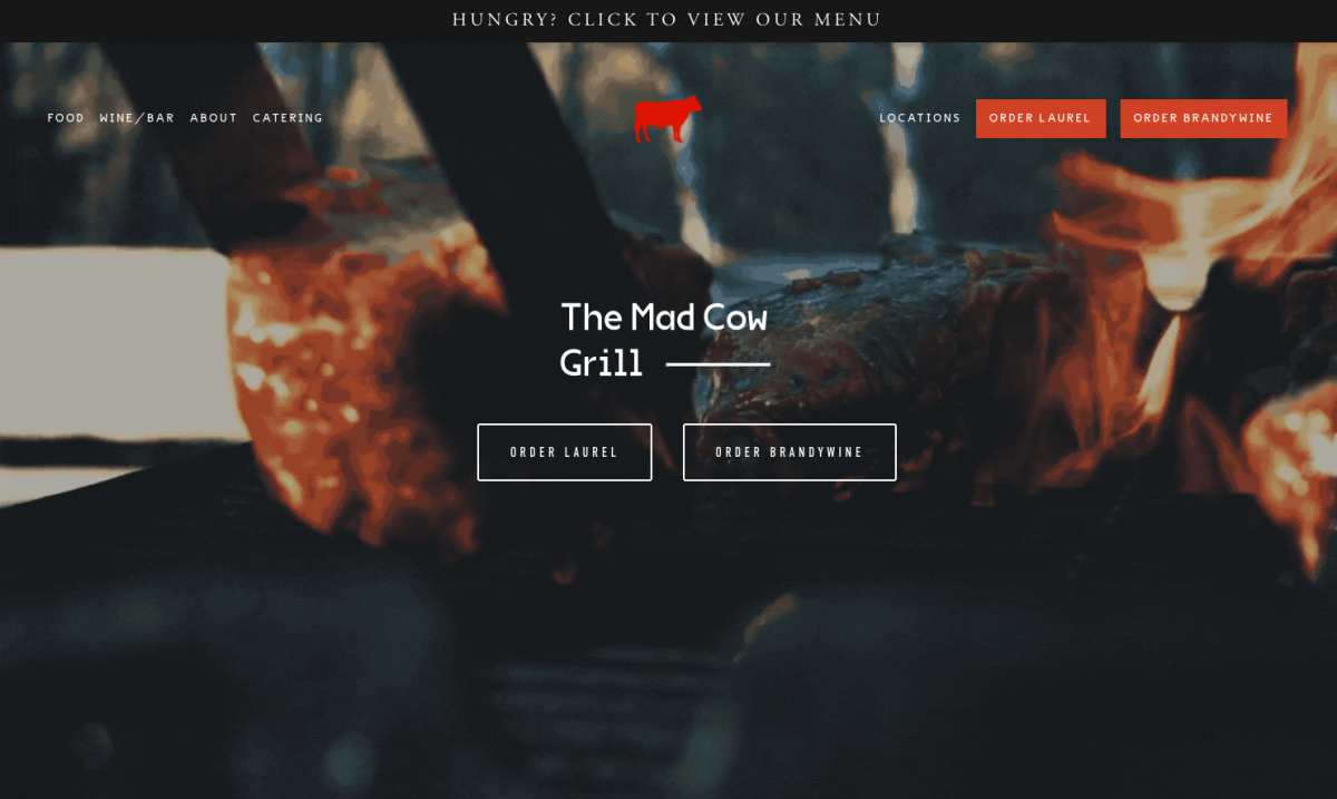 Mad Cow Grill Optimized Home Page
